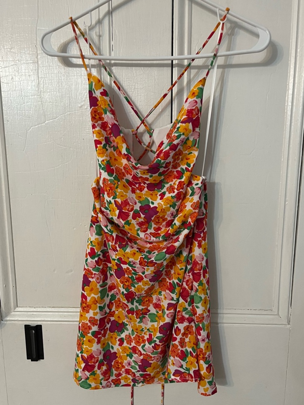 Princess Polly Floral Cowl Neck Mini Dress